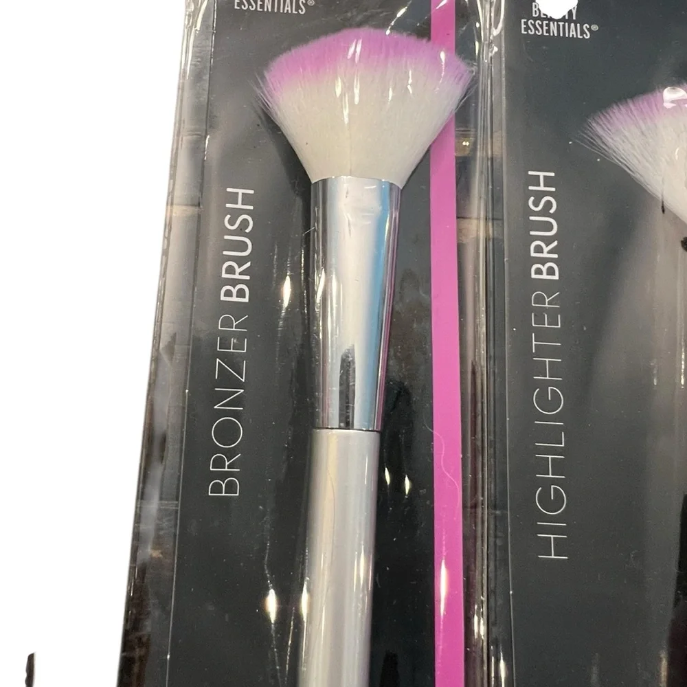 Beauty Essentials Makeup Brush Set 5 Pc Silver Pink Marble‎ NEW